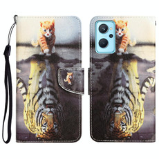 For Realme 9i / OPPO A96 4G Colored Drawing Leather Phone Case(Tiger) For Realme 9i / OPPO A96 4G Colored Drawing Leather Phone Case(Tiger)