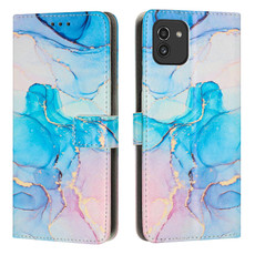 For Samsung Galaxy A03 166mm Painted Marble Pattern Leather Phone Case(Pink Green) For Samsung Galaxy A03 166mm Painted Marble Pattern Leather Phone Case(Pink Green)