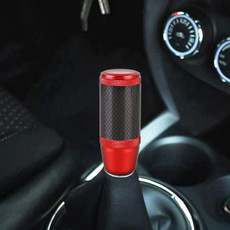 Universal Car Carbon Fiber Metal Gear Shift Knob (Red)