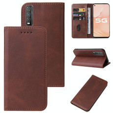 For vivo Y51s Magnetic Closure Leather Phone Case(Brown)