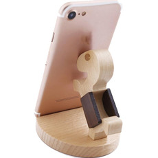 Wooden Mobile Phone Bracket Beech Lazy Mobile Phone Holder,Style: Pony
