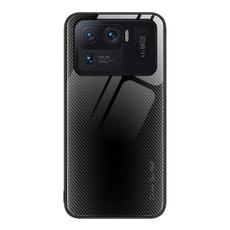 For Xiaomi Mi 11 Ultra Texture Gradient Glass TPU Phone Case(Black) For Xiaomi Mi 11 Ultra Texture Gradient Glass TPU Phone Case(Black)