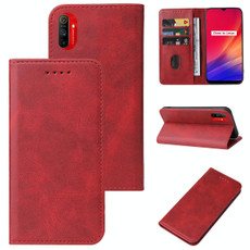 For Realme C3 Magnetic Closure Leather Phone Case(Red) For Realme C3 Magnetic Closure Leather Phone Case(Red)