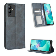 For Infinix Note 12i Magnetic Buckle Retro Texture Leather Phone Case(Blue)