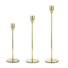 3 PCS / Set Home Decoration Wedding Wrought Iron Candle Holder, Style: Thin Bottom (Imitation Gold)