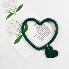 5 PCS Heart-shaped Silicone Bracelet Mobile Phone Lanyard Anti-lost Wrist Rope(Dark Green)