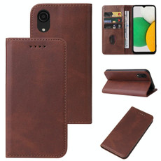 For Samsung Galaxy A03 Core Magnetic Closure Leather Phone Case(Brown)