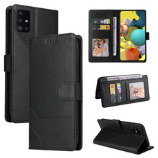 For Samsung Galaxy A51 5G GQUTROBE Skin Feel Magnetic Leather Phone Case(Black)