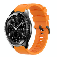 For Samsung Gear S3 Classic 22mm Solid Color Soft Silicone Watch Band(Orange)