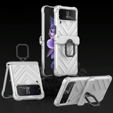 For Samsung Galaxy Z Flip4 GKK Sliding Camshield Magnetic Armor Flip Phone Case with Ring Holder(Silver) For Samsung Galaxy Z Flip4 GKK Sliding Camshield Magnetic Armor Flip Phone Case with Ring Holder(Silver)