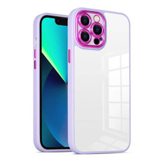 For iPhone 13 Cat-eye Electroplating TPU + Acrylic Phone Case(Purple)