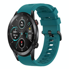 For Honor Magic Watch 2 46mm 22MM Solid Color Soft Silicone Watch Band(Green)