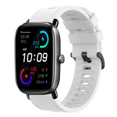 For Amazfit GTS 2 Mini 20mm Solid Color Soft Silicone Watch Band(White)