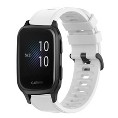 For Garmin Venu SQ 20mm Solid Color Soft Silicone Watch Band(White)