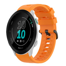 For Garmin Forerunner 158 20mm Solid Color Soft Silicone Watch Band(Orange)