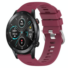 For Honor MagicWatch2 42mm 20mm Solid Color Soft Silicone Watch Band(Wine Red) For Honor MagicWatch2 42mm 20mm Solid Color Soft Silicone Watch Band(Wine Red)