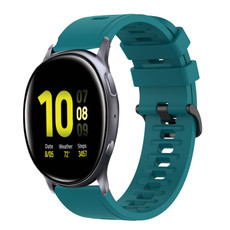 For Samsung Galaxy Watch Active 2 44mm 20mm Solid Color Soft Silicone Watch Band(Green)