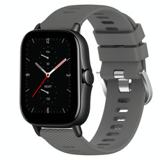 For Amazfit GTS 2E 20mm Solid Color Soft Silicone Watch Band(Darkgrey)