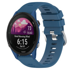 For Garmin Forerunner 255S 18mm Solid Color Silicone Watch Band(Blue)