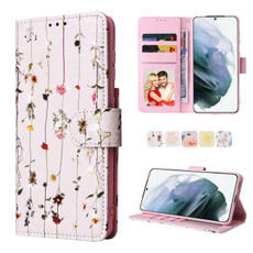 For Samsung Galaxy S21 Plus Bronzing Painting RFID Leather Case(Dreid Flower World)