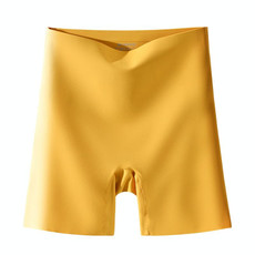 High Waist Seamless Safety Panties Ice Silk Shorts, Size: M (40-50kg)(Yellow Sticker)