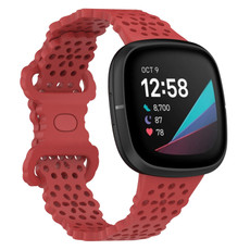 For Fitbit Versa 4 / 3 / Sense 1 / 2 Lace Hollowed Silicone Watch Band(Red) For Fitbit Versa 4 / 3 / Sense 1 / 2 Lace Hollowed Silicone Watch Band(Red)