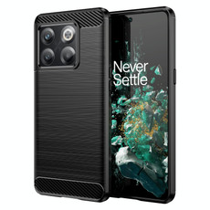 For OnePlus 10T Brushed Texture Carbon Fiber TPU Phone Case (Black)