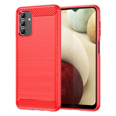 For Samsung Galaxy A13 4G Brushed Texture Carbon Fiber TPU Phone Case(Red)