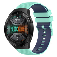 For Huawei Watch GT 2E 22mm Checkered Two-Color Silicone Watch Band(Teal+Blue) For Huawei Watch GT 2E 22mm Checkered Two-Color Silicone Watch Band(Teal+Blue)