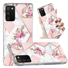 For Samsung Galaxy A02s Electroplated Marble Pattern TPU Phone Case(Rose Pink White) For Samsung Galaxy A02s Electroplated Marble Pattern TPU Phone Case(Rose Pink White)