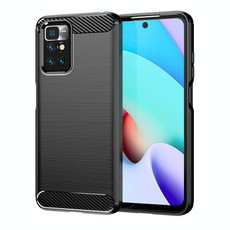 For Xiaomi Redmi 10 Prime 2022 Brushed Texture Carbon Fiber TPU Case(Black)