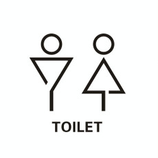 19 x 14cm Personalized Restroom Sign WC Sign Toilet Sign,Style: Triangle-Black Public