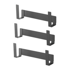 3 PCS Wall-mounted Carbon Steel Integrated Pot Lid Holder Kitchen Cutting Board Rack(Black)