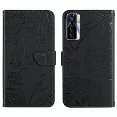 For Tecno Camon 17 Pro HT03 Skin Feel Butterfly Embossed Flip Leather Phone Case(Black) For Tecno Camon 17 Pro HT03 Skin Feel Butterfly Embossed Flip Leather Phone Case(Black)