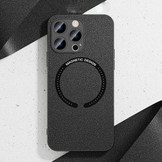 For iPhone 14 Pro Leather Electroplated Magsafe Case(Black)