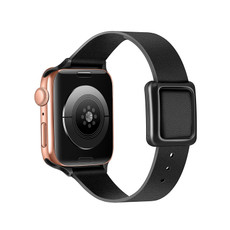 Magnetic Black Square Buckle Watch Band For Apple Watch Series 9&8&7 41mm / SE 3&SE 2&6&SE&5&4 40mm / 3&2&1 38mm(Black)