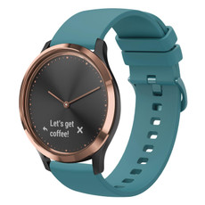 For Garmin Vivomove HR Sport 20mm Solid Color Soft Silicone Watch Band(Pine Green)
