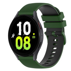 For Samsung Galaxy Watch5 40mm 20mm Checkered Two-Color Silicone Watch Band(Amy Green+Black) For Samsung Galaxy Watch5 40mm 20mm Checkered Two-Color Silicone Watch Band(Amy Green+Black)