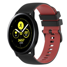 For Samsung Galaxy Watch Active 40mm 20mm Checkered Two-Color Silicone Watch Band(Black+Red) For Samsung Galaxy Watch Active 40mm 20mm Checkered Two-Color Silicone Watch Band(Black+Red)