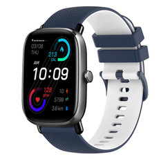 For Amazfit GTS 2 20mm Checkered Two-Color Silicone Watch Band(Dark Blue+White) For Amazfit GTS 2 20mm Checkered Two-Color Silicone Watch Band(Dark Blue+White)