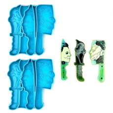 2 PCS DIY Ghostface Dagger Halloween Crystal Drop Mold, Style: 5601(Sky Blue)