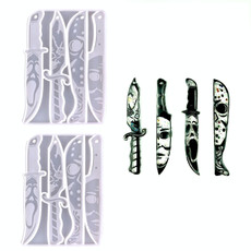 2 PCS DIY Ghostface Dagger Halloween Crystal Drop Mold, Style: 2952(Transparent)