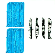 2 PCS DIY Ghostface Dagger Halloween Crystal Drop Mold, Style: 2952(Sky Blue)