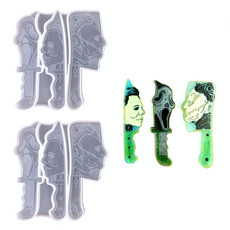 2 PCS DIY Ghostface Dagger Halloween Crystal Drop Mold, Style: 5601(Transparent)