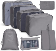 8 In 1 Cosmetic Bag Travel Storage Bag Set Folding Storage Bag(Gray) 8 In 1 Cosmetic Bag Travel Storage Bag Set Folding Storage Bag(Gray)