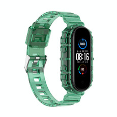 For Xiaomi Mi Band 5/6/7 Universal TPU Integrated Watch Band(Transparent Green) For Xiaomi Mi Band 5/6/7 Universal TPU Integrated Watch Band(Transparent Green)