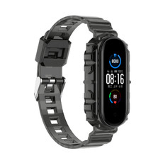 For Xiaomi Mi Band 5/6/7 Universal TPU Integrated Watch Band(Transparent Black) For Xiaomi Mi Band 5/6/7 Universal TPU Integrated Watch Band(Transparent Black)