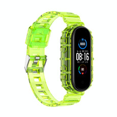 For Xiaomi Mi Band 5/6/7 Universal TPU Integrated Watch Band(Transparent Yellow) For Xiaomi Mi Band 5/6/7 Universal TPU Integrated Watch Band(Transparent Yellow)