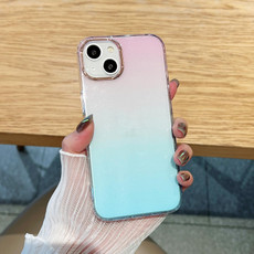 For iPhone 12 Pro Glitter Gradient TPU Phone Case(Blue Pink)