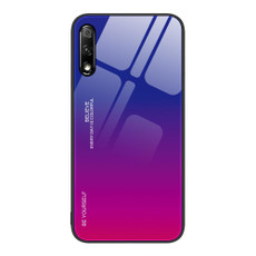 For Honor 9X Gradient Color Glass Phone Case(Purple Red)